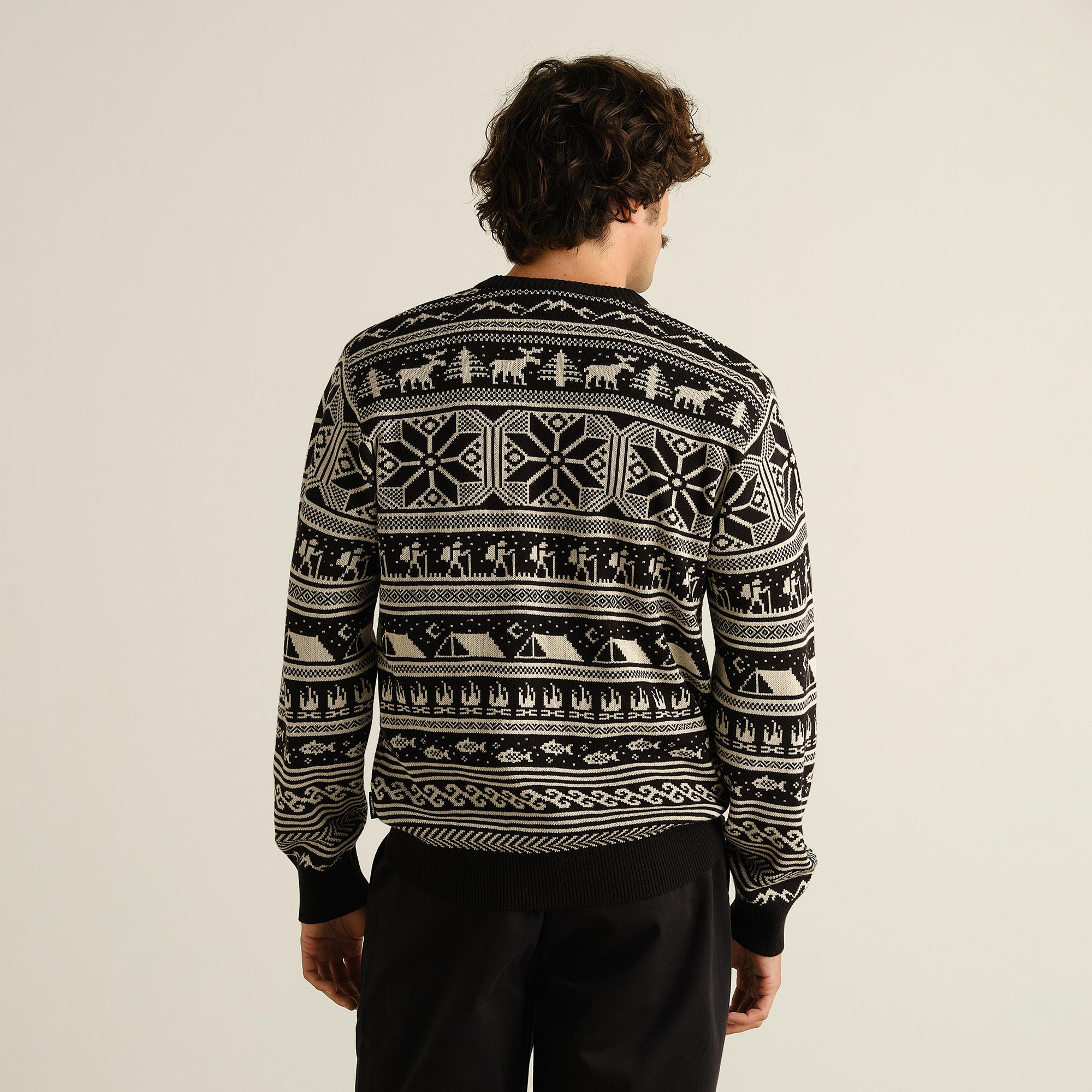 Dedicated Mora Fairisle Hike Black Herren Strickpullover schwarz ecru